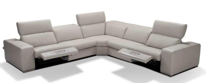 Ambasciatore Italian Triple Reclining Leather Modern Sectional