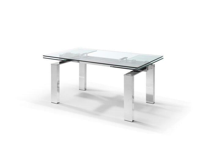 Cristalo Glass Extendable Modern Rectangular Dining Table - Image 3