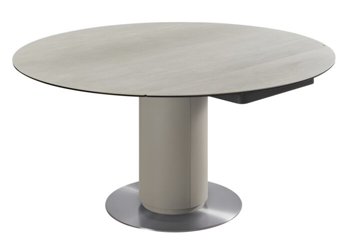 Atlas Travertine Extendable Modern Round Dining Table